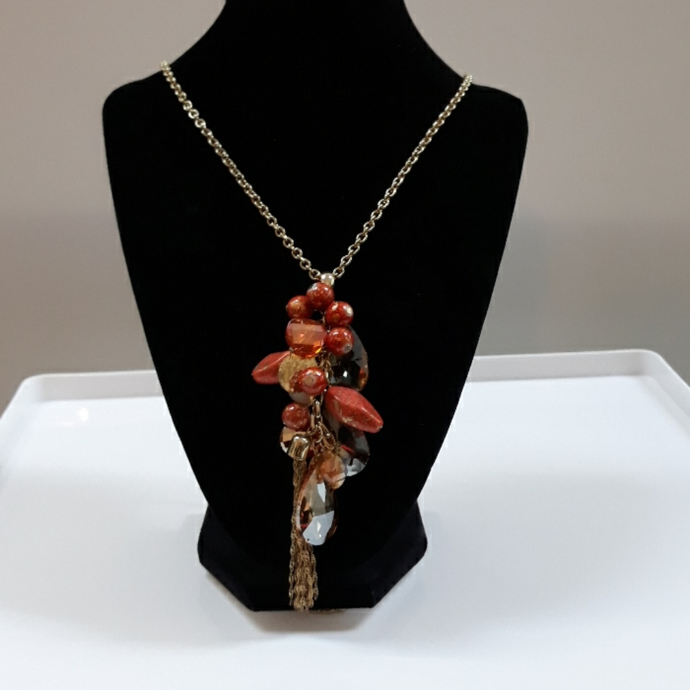 New Long gem and stone necklace